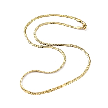 304 Stainless Steel Flat Snake Chain Necklaces for Women, Golden, 17.87 inch(45.4cm)