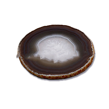 Dyed Natural Agate Slice Cup Mats, Heat Resistant Pot Mats, for Home Kitchen, Polygon, White, 60~80mm