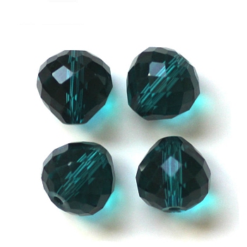 Imitation Austrian Crystal Beads, Grade AAA, Faceted, Teardrop, Dark Cyan, 10mm, Hole: 0.9~1mm