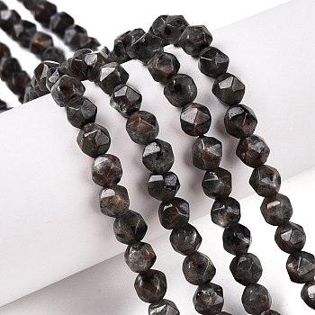 Natural Syenite Beads Strands, Round, Faceted, 5.5~6x5.5~6.5mm, Hole: 1mm, about 60~62pcs/strand, 14.17~14.88''(36~37.2cm)