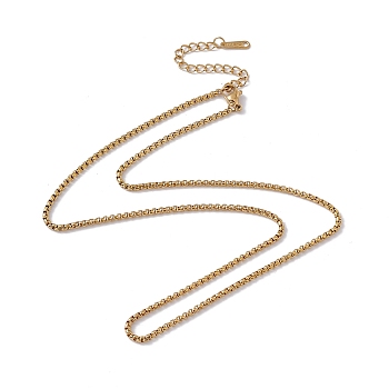 201 Stainless Steel Box Chain Necklace for Men Women, Real 18K Gold Plated, 17.72 inch(45cm)