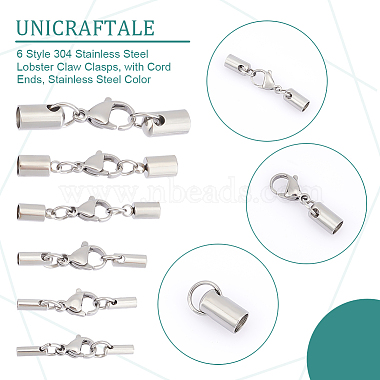 unicraftale 24 наборы 6 стиль 304 застежки-карабины из нержавеющей стали(STAS-UN0044-84)-5