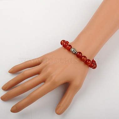 Natural Carnelian(Dyed & Heated) Stretch Bracelets(BJEW-JB01329-04)-2