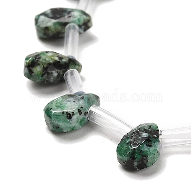 brins de perles de turquoise africaine (jaspe) naturelles teintes(G-Q167-A14-02)-3