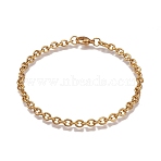 304 Stainless Steel Cable Chain Bracelets, with Lobster Claw Clasp, Golden, 7-7/8 inch(20cm)(BJEW-H532-01G)