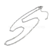 Rack Plating Brass Oval Link Chain Necklaces for Women, Long-Lasting Plated, Lead Free & Cadmium Free, Platinum, 17.99 inch(45.7cm)(NJEW-K382-16B-P)