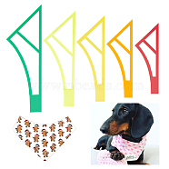 Acrylic Quilting Template for Pet Bandana, Cutting Stencils, Sewing Tools, Mixed Color, 100~155x90~135x2.5mm, 5pcs/set(DIY-WH0033-63D)