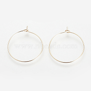 Brass Hoop Earrings, Ring, Light Gold, 29~29.5x25~25.5x0.5mm, 24 Gauge, about 2000pcs/bag(KK-S327-10KC)
