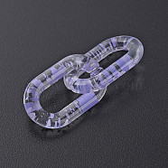 Transparent Acrylic Linking Rings, Quick Link Connectors, for Cable Chains Making, Oval, Lilac, 27x16.5x4mm, Inner Diameter: 7.5x18mm(OACR-N009-013B-18)