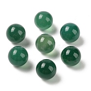 Natural Green Onyx Agate No Hole Sphere Beads, Round, Dyed & Heated, 10mm(G-K353-04A-27)