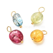 Natural Quartz Pendants, with Real 24K Gold Plated 304 Stainless Steel Findings, Nuggets, 16.5~17x7~10x5.5~8.5mm, Hole: 3.5mm(PALLOY-JF01040)