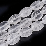 Natural Quartz Crystal Beads Strands, Rock Crystal Beads, Oval, 18~18.5x13x6mm, Hole: 1mm, about 22pcs/strand, 15.7 inch(G-S292-37)