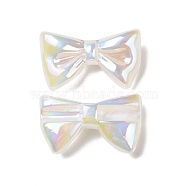 Opaque Acrylic Beads, AB Color Plated, Bowknot, White, 26x44x11mm, Hole: 3mm(OACR-A010-14B)