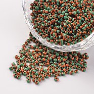 12/0 Opaque Colours Seep Glass Beads, Round Seed Beads, Coral, 1.5~2x2mm, Hole: 0.5mm, about 22500pcs/450g(SEED-M008-C21)
