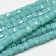 Faceted Cube Glass Beads Strands, Sky Blue, 2.5x2.5x2.5mm, Hole: 0.5mm, about 185pcs/strand, 15.7 inch(EGLA-J133-C06)