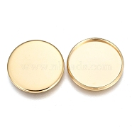 304 Stainless Steel Plain Edge Bezel Cups, Cabochon Settings, Flat Round, Golden, Tray: 20mm, 21.5x1.8mm(X-STAS-E460-10G-20MM)