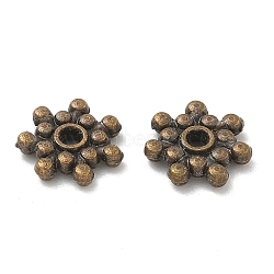 Alloy Spacer Beads, Cadmium Free & Lead Free, Flower, Antique Bronze, 9x2mm, Hole: 1.4mm, about 2777pcs/1000g(TIBE-P003-13AB)