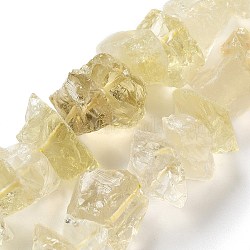 Raw Rough Natural Lemon Quartz Beads Strands, Nuggets, 9~17x7~16x8~14mm, Hole: 0.9mm, about 21~25pcs/strand, 7.09''~7.87''(18~20cm)(G-P528-A02-01)