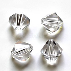 Imitation Austrian Crystal Beads, Grade AAA, Faceted, Bicone, Clear, 8x8mm, Hole: 0.9~1mm(SWAR-F022-8x8mm-001)