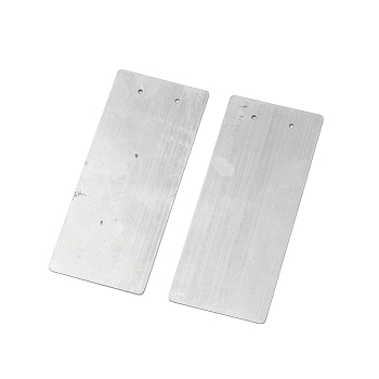 (Defective Closeout Sale: Scratch & Rust)Blank Iron Plate, with Hole, for Heat Transfer, Stainless Steel Color, 95x40x0.5mm, Hole: 1.5mm