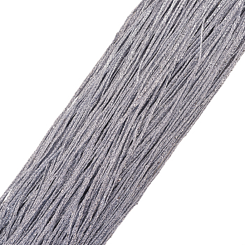 Polyester Silk Door String Curtain, Ribbon Thread Fringe, Strip Tassels, for Room Divider, Wedding Coffee House Restaurant, Light Grey, 2x1m
