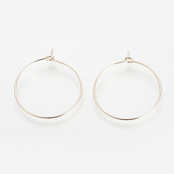 Brass Hoop Earrings, Ring, Light Gold, 29~29.5x25~25.5x0.5mm, 24 Gauge, about 2000pcs/bag