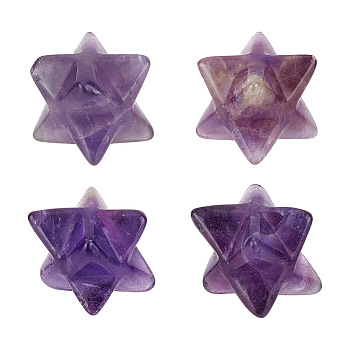 Natural Amethyst Home Display Decoration, Merkaba Star, 20.5x18.5x16.5mm