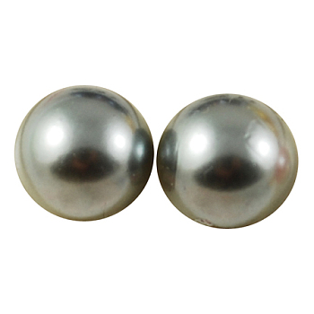 10000pcs ABS Plastic Imitation Pearl Cabochons, Half Round, Gray, 4x2mm