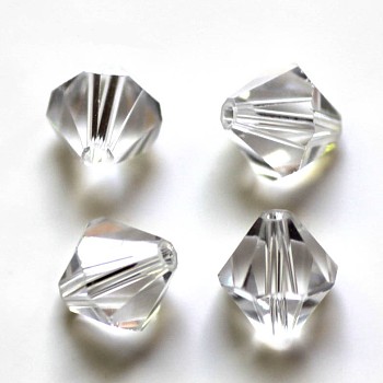 Imitation Austrian Crystal Beads, Grade AAA, Faceted, Bicone, Clear, 8x8mm, Hole: 0.9~1mm