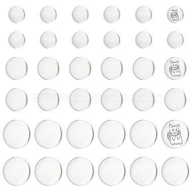 Stainless Steel Color Flat Round 304 Stainless Steel Cabochons