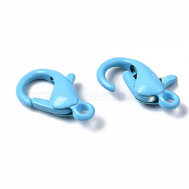 40Pcs Spray Painted Eco-Friendly Alloy Lobster Claw Clasps(PALLOY-YW0001-24-NR)-5