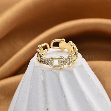 Anillos de dedo con circonita cúbica transparente y micropavé de latón chapado en rack para mujer(RJEW-M028-44G)-4