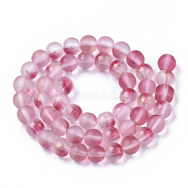 Brins de perles de verre peintes à la bombe givrée(GLAA-N035-03C-C04)-2