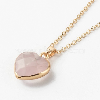 Mixed Natural Gemstone Heart Pendant Necklaces(NJEW-JN03491)-3