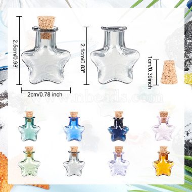 8Pcs 8 Colors Mini High Borosilicate Glass Bottle Bead Containers(BOTT-DR0001-01)-2