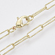 Brass Textured Paperclip Chain Necklace Making(MAK-S072-03B-LG)-1