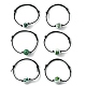 Saint Patrick's Day Wood Round Braided Beaded Bracelets(BJEW-JB09595)-1