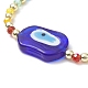 Evil Eye Lampwork geflochtenes Perlenarmband mit Glasperlenketten für Frauen(BJEW-JB09412)-4