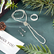 Plastic Pearl Beaded Necklace & Wrap Bracelet & Teardrop Dangle Stud Earrings with Crystal Rhinestone(SJEW-AN0001-03)-7