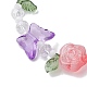 Butterfly & Flower Transparent Glass Stretch Bracelet(BJEW-JB10109)-4