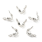 Brass Bead Tips, Cadmium Free & Lead Free, Silver, 8x4mm, Hole: 1.4mm(FIND-R144-11S)