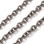 Titanium Cable Chains, Unwelded, with Spool, Raw(Unplated), 5.5x4x1mm(CHS-A021-02B)