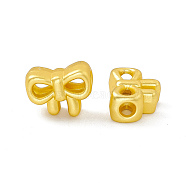 Rack Plating Alloy Beads, Cadmium Free & Lead Free & Nickle Free, Bowknot, Matte Gold Color, 11.5x14.5x7mm, Hole: 3.8mm(FIND-G045-67MG)