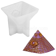 Pyramid Shape DIY Candle Silicone Molds, Resin Casting Molds, For UV Resin, Epoxy Resin Jewelry Making, White, 83x97x95mm, Inner Diameter: 87x86mm(DIY-SZ0007-16)