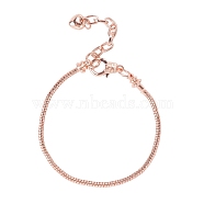 Brass European Style Bracelet Making, Rose Gold, 7-5/8 inch(195mm)x2.5mm(MAK-YW0001-01RG)