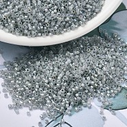 MIYUKI Delica Beads, Cylinder, Japanese Seed Beads, 11/0, (DB1770) Sparkling Pewter Lined Opal AB, 1.3x1.6mm, Hole: 0.8mm, about 10000pcs/bag, 50g/bag(SEED-X0054-DB1770)