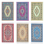 6Pcs 6 Styles Mini Cloth Turkey-Persia Carpet, for Dollhouse Accessories, Model Ground Decorations, Rectangle, Mixed Color, 155~165x99~165x0.5~0.6mm, 1pc/style(DIY-OC0012-26)