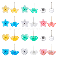 Plastic Push Pins, with Iron Pins, for Photos Wall, Maps, Bulletin Board or Corkboards, Mixed Color, 20x9mm, Pin: 1mm(AJEW-GA0001-63)
