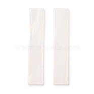 Acrylic Cabochons, with Glitter Powder, Imitation Gemstone, for Bobby Pin, Rectangle, White, 60.5x12x2.5mm(FIND-E020-08E)
