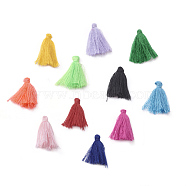 Polycotton(Polyester Cotton) Tassel Pendant Decorations, Mixed Color, 28~34x5mm, about 300pcs/bag(FIND-G011-M)